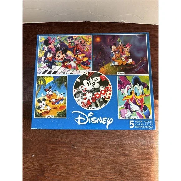 CEACO Disney 5 in 1 Puzzles Minnie‎ & Mickey Mouse Pluto Donald Duck 300-750 PC