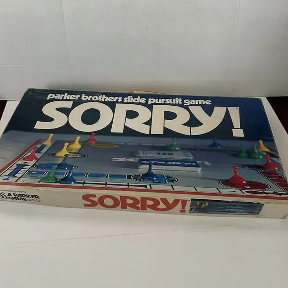 Vintage 1972 Sorry Board Game By Parker Brothers Complete Good Condition