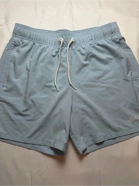 Hollister Light Blue Swim Shorts with White Mesh Lining