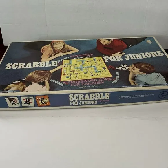 VINTAGE 1968 SCRABBLE FOR JUNIORS BOARD GAME Edition Three