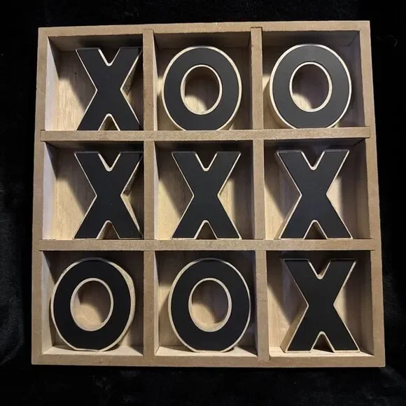 CKK Home Decor Wooden Tic Tac Toe Game Set