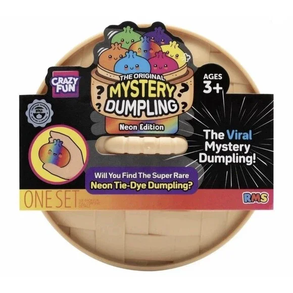 Crazy FUN Mystery Dumpling NEON Tie Dye Bun Squishy Fidget Toy SEALED IN HAND