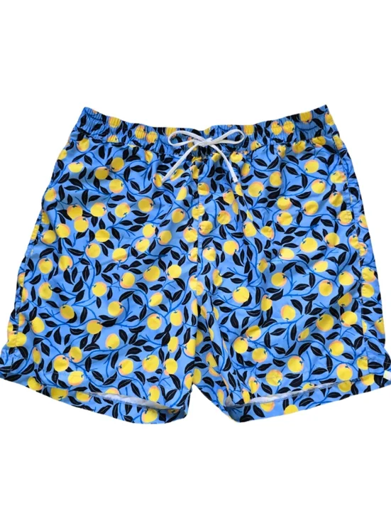 Summersalt x Diane Von Furstenberg Mens Lemon Print Swim Trunks XL Extra Large