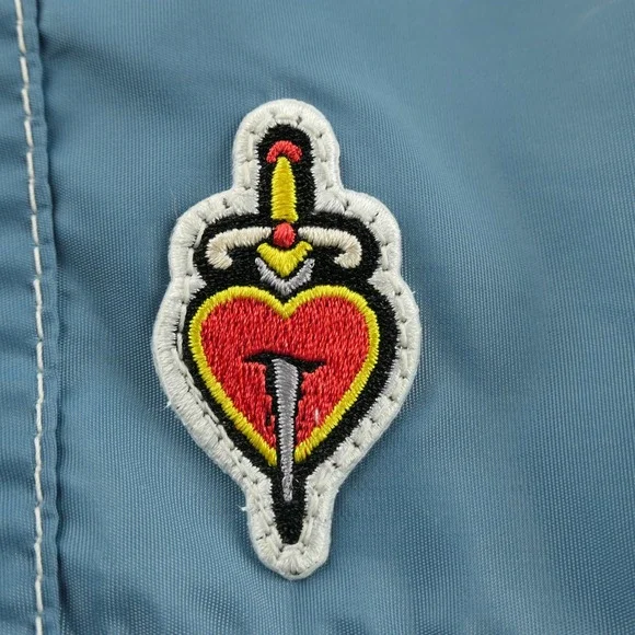 Birdwell Beach Britches x Slightly Choppy 310 Board Shorts 33 Heart Dagger Patch