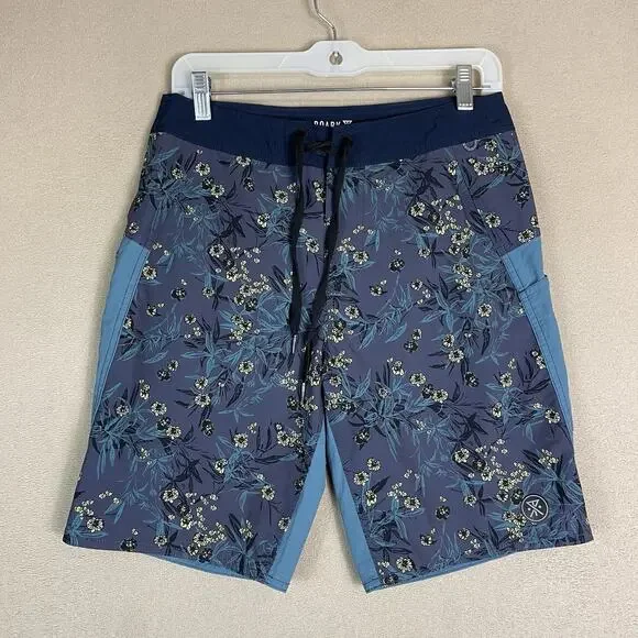 Roark Short Mens 28 Blue Floral The Boatman Drawstring Linerless‎ Boardshort 9