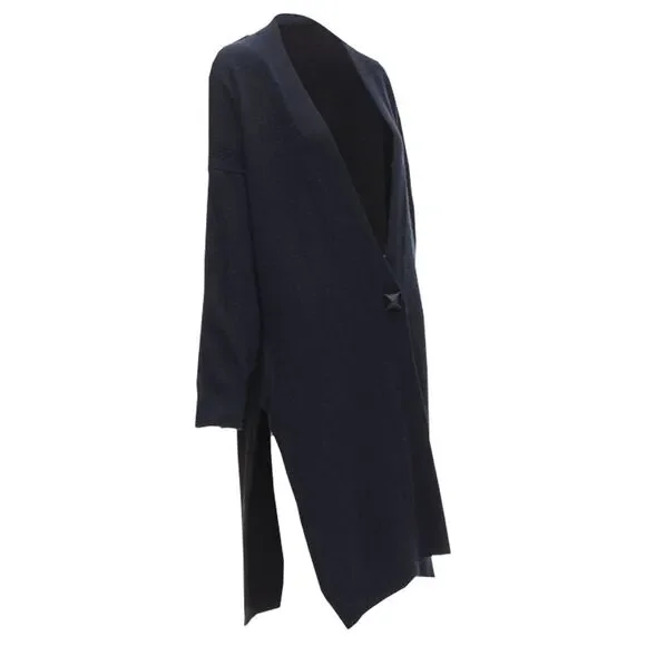 Hermes 100% Cashmere Leather Cardigan