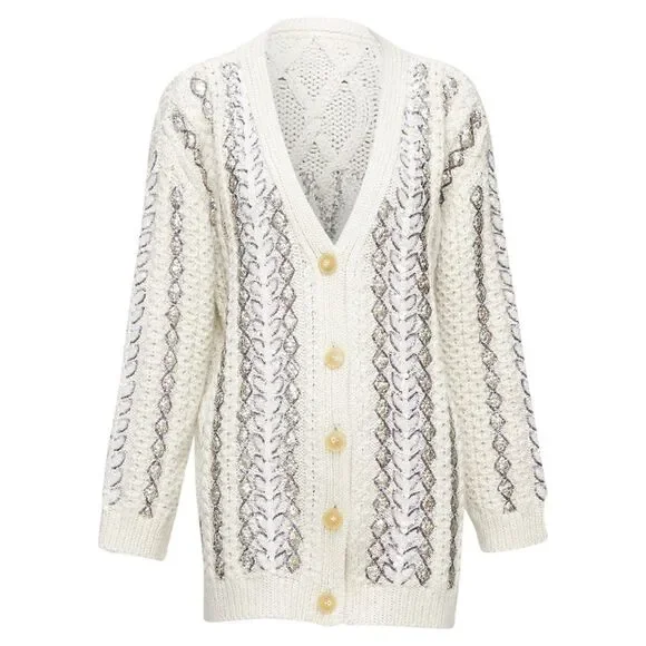 Valentino 2023 Sequin Logo Cardigan