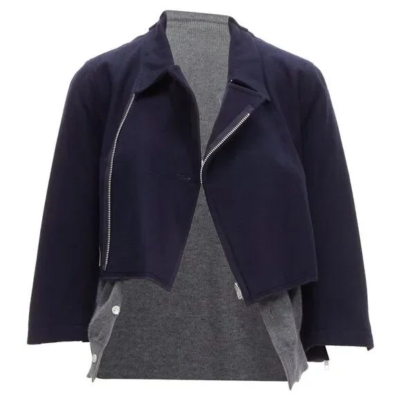 Comme Des Garcons Wool Cropped Cardigan