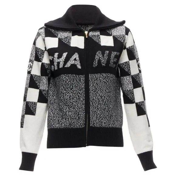 Chanel Cashmere Graphic Logo Cardigan
