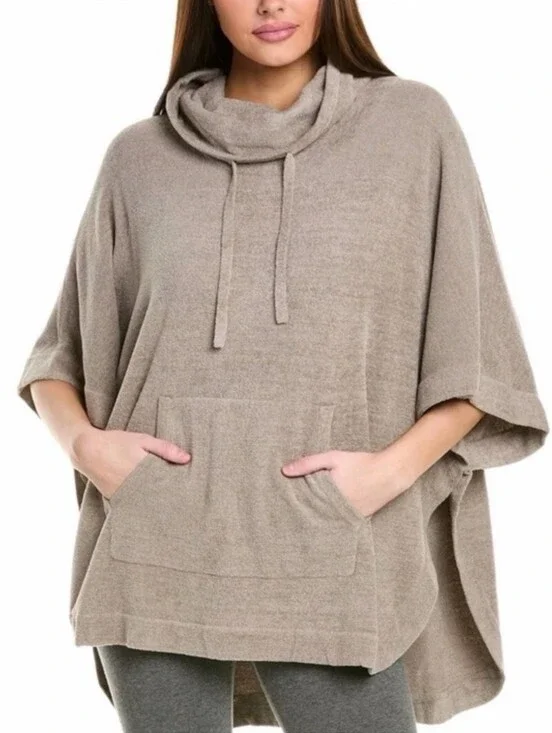 Barefoot Dreams CozyChic Ultra Lite Weekend Poncho In Nickle Sz XXS-XS