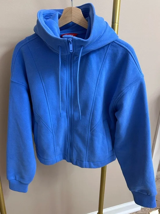NEW SPANX Bright Blue Kids Hooded Zip Jacket S