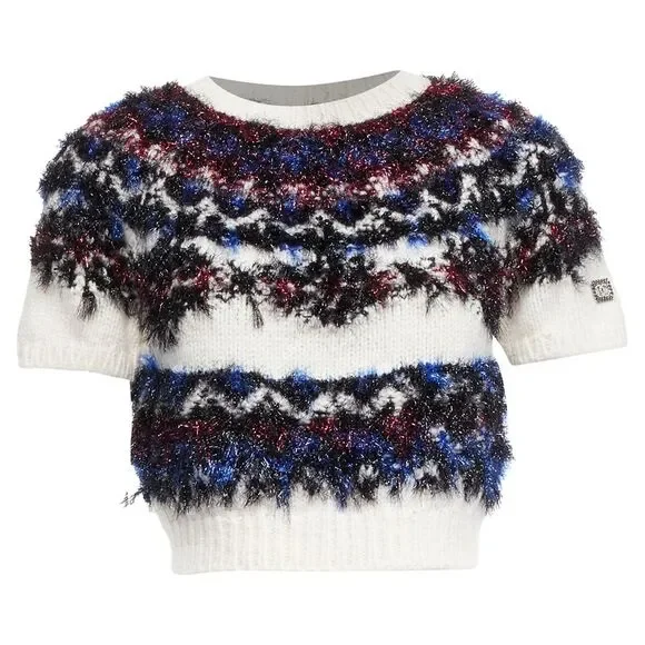 Chanel Fluffy Lurex Cropped Sweater