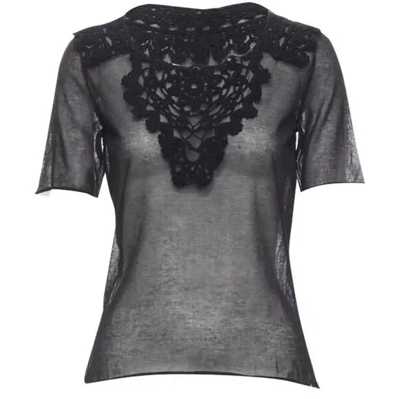 Dolce Gabbana Cotton Crochet Lace Top