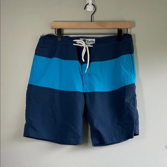 Men's Blue Two-Tone Swim Board Shorts