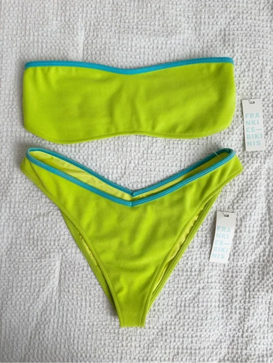 NWT Frankies Terri Bikini Set in Green and Blue