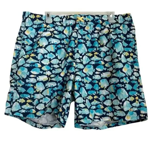 NWT Rugged Butts Mens Fish Friends Swim Trunks Size XL