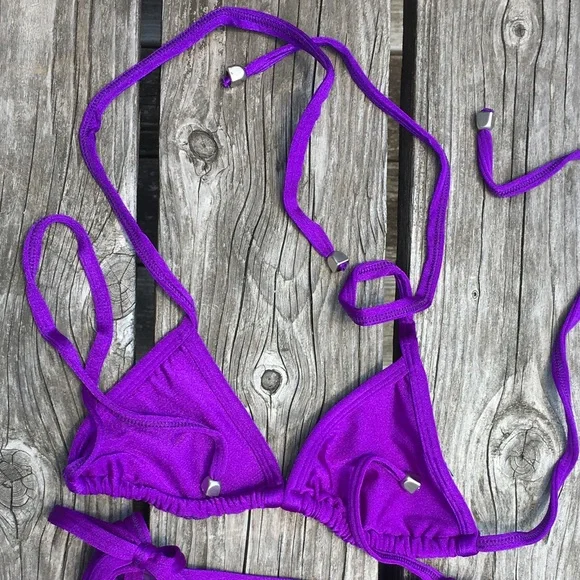 - Purple Slide Triangle String Bikini Top SZ XS! NEW!