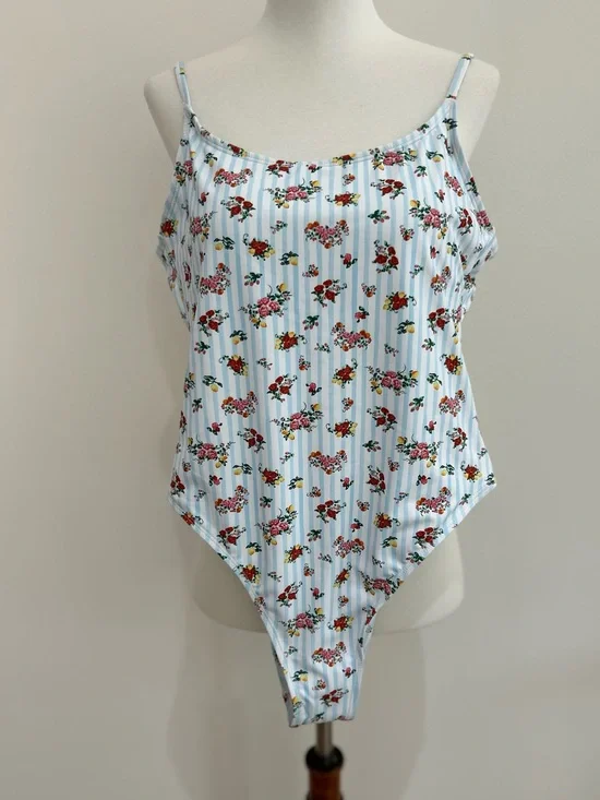 Cotton On Ditsy Floral Cheeky One Piece Swimsuit High Leg Cottagecore Size S NWT