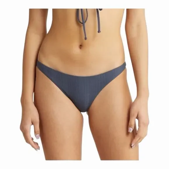 L*Space Camacho Pointelle Rib Bikini Bottom Indigo Blue Women’s Small NWT