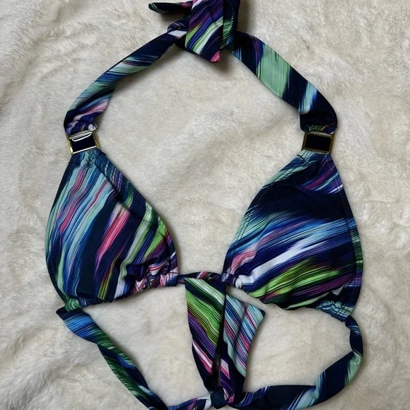 La Blanca Multicolor Striped Bikini Top