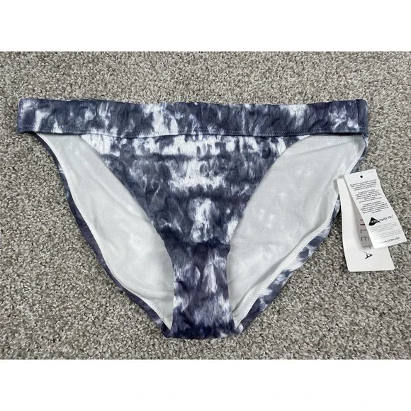 Athleta Tulum Tie Dye Blue Bikini Bottom Size XL NWT