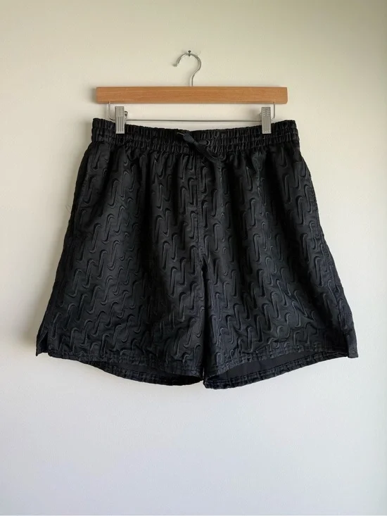 Nike Swim Black Embroidered Swoosh Volley Shorts Large