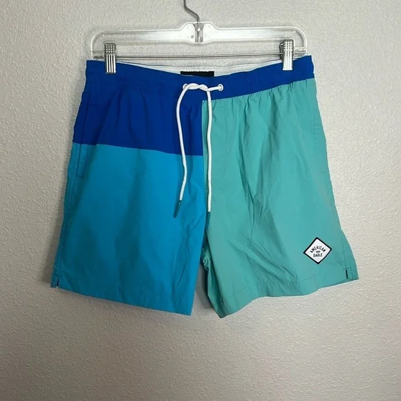 American Eagle Colorblock Swim Trunks Size Medium