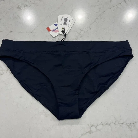 Prana NEW Summer Wave Black Bikini‎ Swim Mid-Rise Bottoms Size XL UPF Beach