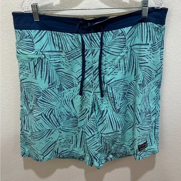 Patagonia Stretch Wavefarer Boardshorts 40‎ Green Blue Style