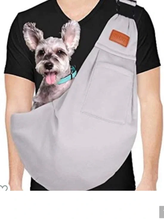 FDJASGY Small Dog Sling Cat Carrier Adjustable Strap Hands Free Reversible NWOT