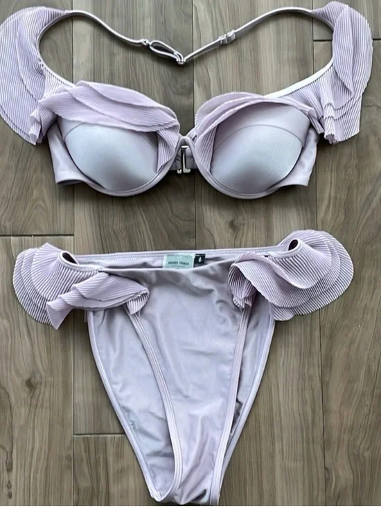 Andrea Iyamah Soft Lilac Swim Top