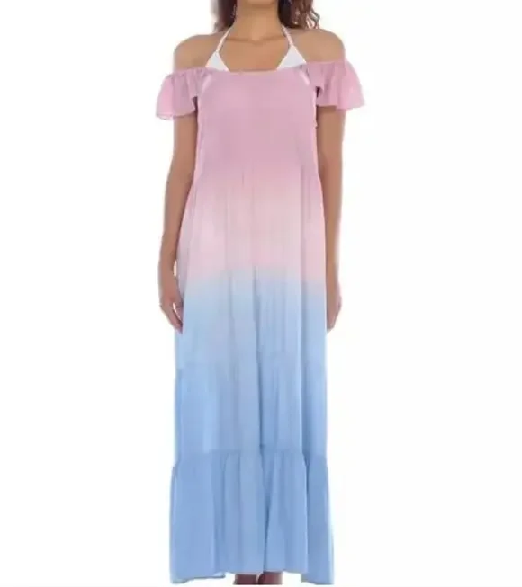 NWT Raviya Ombré Maxi Coverup Dress in Mauve Ombre Beachwear Size S