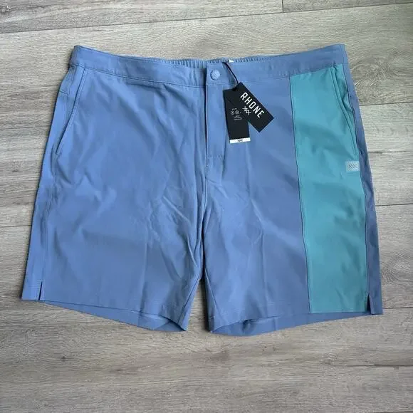 Rhone XXL Barrier Swim Short Blue Elastic Waist Stretch ($104) Men 7.5”