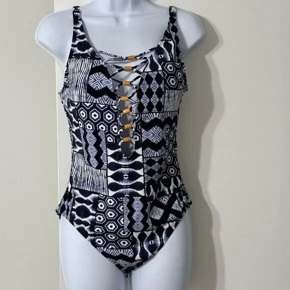 Bleu By Rod Beattie Island Time One Piece Swimsuit | Size 10 | Blue
