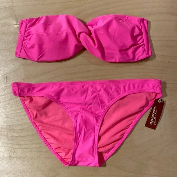 Arizona Jean Two Piece Swimsuit Top XL Bottom Medium (BX)