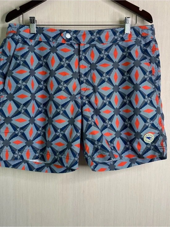 Ted Baker London Men’s Geometric Print Swim Shorts Multicolor UK Size 4 US Large