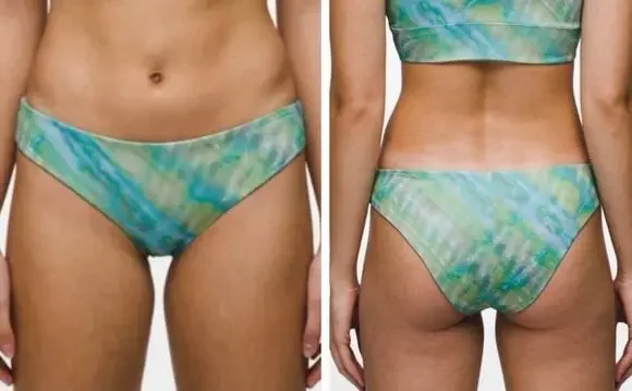 New! Prana Gemma Reversible Bikini Bottom Mirage Green Womens Size Large