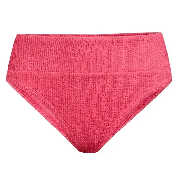 🆕 Women’s Plus Rose Dust Crinkle Texture Bikini Swim Bottom Size 1X
