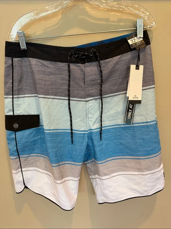 Men's Rip Curl Blue Striped Board Short Trunks