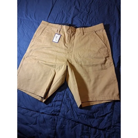 Bottoms Up Men's Sz Large Shorts Khaki Stretch Waist‎ 9