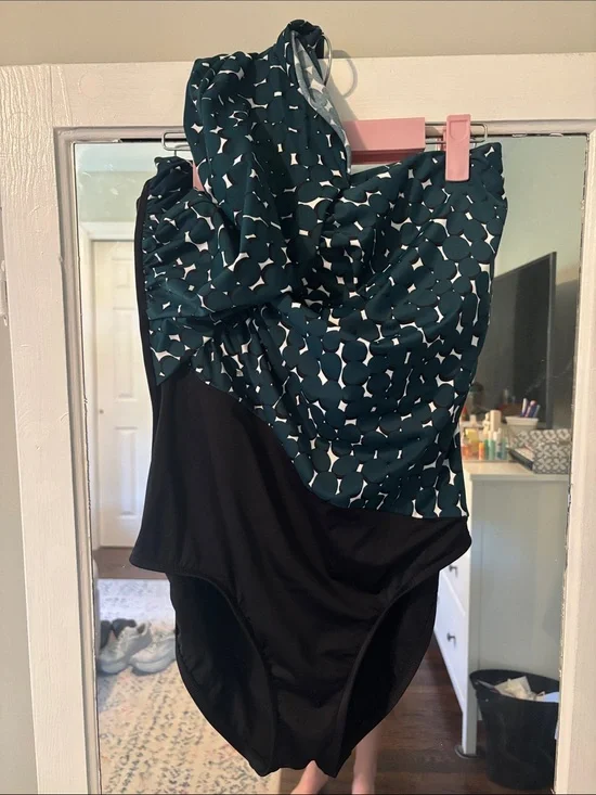Magicsuit Teal Patterned and Black One-Piece Swimsuit