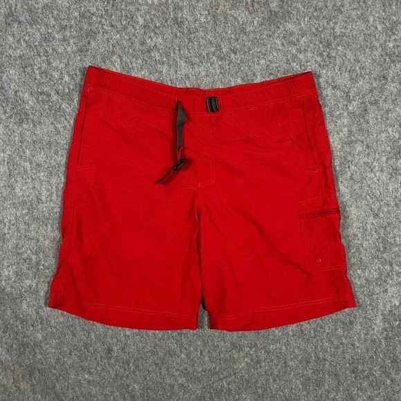 Columbia Omni‎ Shade Sun Protection Men's Swim Shorts Size L Red Belted Waist