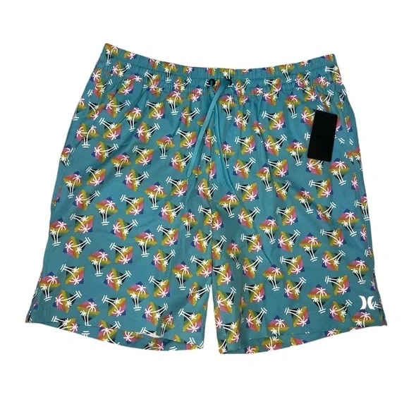 New With Tags Hurley Rainbow Palm Tree Volley Swim Shorts Size XL