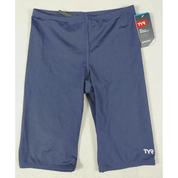 TYR Durafast One Swim Jammer Mens 30 Navy Chlorine Proof UPF 50+ Performance