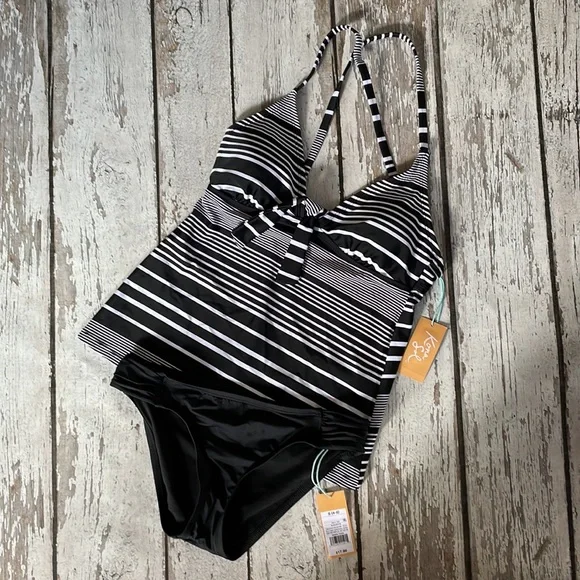 Striped Tankini with Hipster Bikini Bottoms