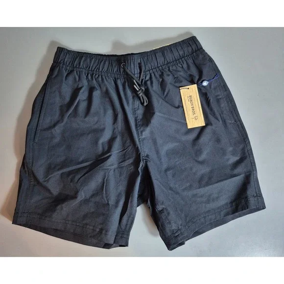Beach Bros Mens All In One Swim Trunks Black Drawstring Small NEW NWT