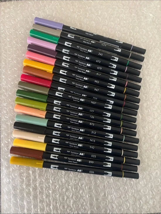 Set of 19 Tombow Colorful Dual-Tip Markers Pens for Planners Notebooks Craft Art