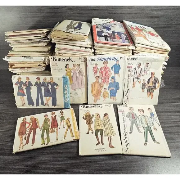 140 Vintage Sewing Patterns 1970s–80s McCall’s Simplicity Butterick Mixed Lot