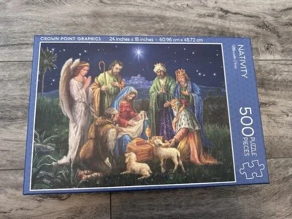 Crown Point Graphics Nativity 500 Piece Religious Cardboard Jigsaw Puzzle Poster