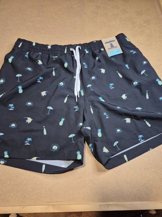 Chubbies Black Pineapple & Tropical Print Swim Trunks 4357/13